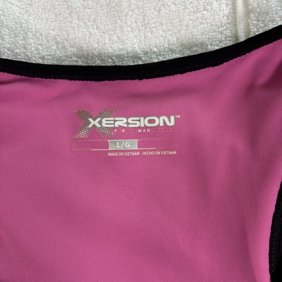 Xersion Performance Wear Athletic Tank‎ Top Womens Large Pink Black Mesh Detail - Picture 3 of 10